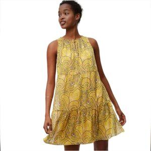 Loft Paisley Print Flounce Dress L